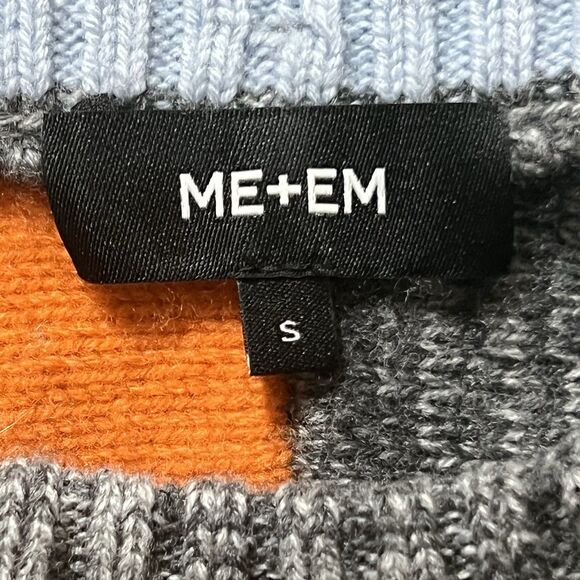 Me+Em Wool Cashmere Color Block Sweater Small Multicolor Knit Pullover Luxury - Picture 4 of 4